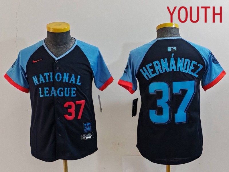 Youth Los Angeles Dodgers #37 Hernandez Blue All star 2024 Nike MLB Jersey style 7261->youth mlb jersey->Youth Jersey